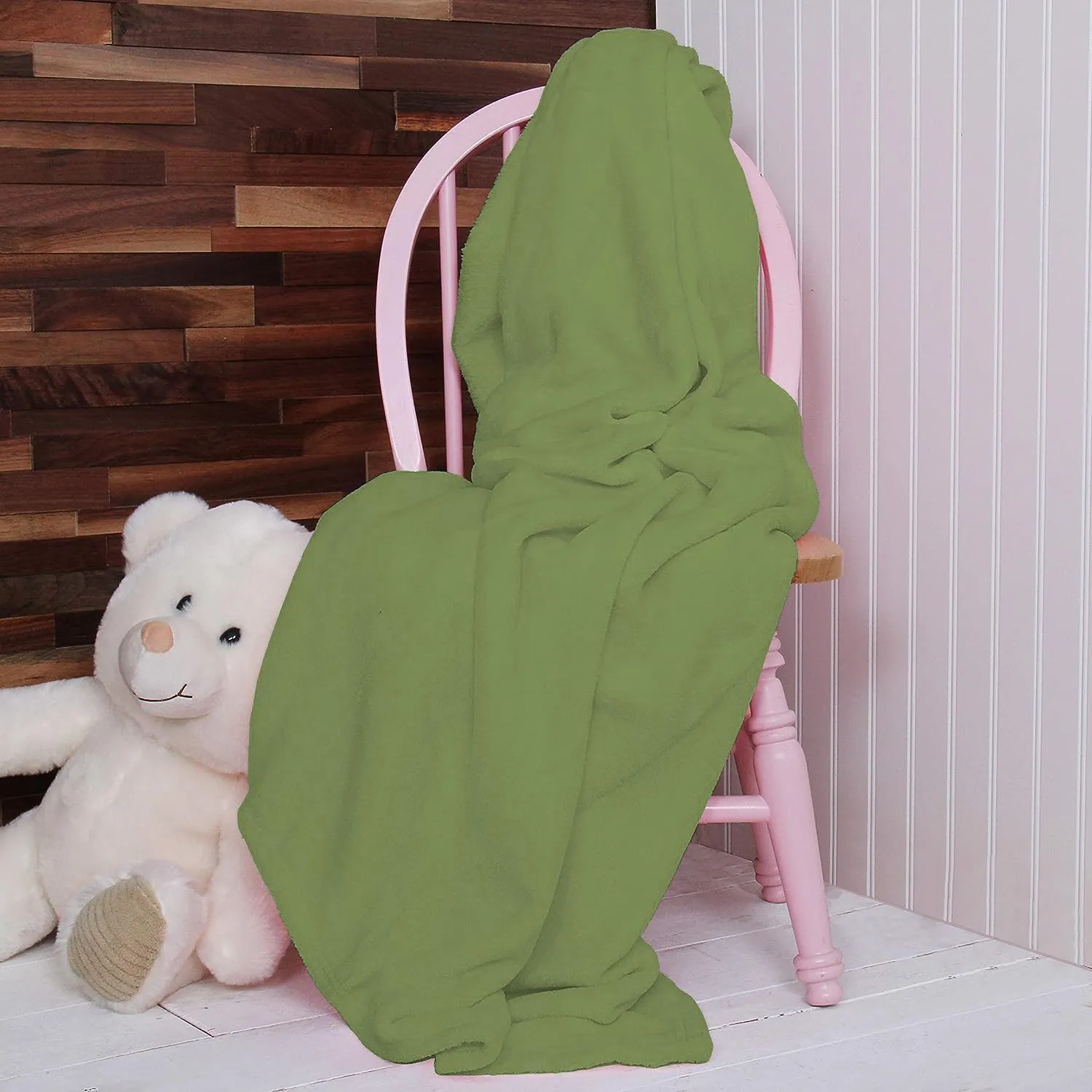 (24 Pack) Bulk Fleece Throw Blankets for Wedding Favors, Homeless Women, Men, Homes, Bed, Sofa, Couch, Office, Pet Blankets, Travel | Soft Warm Lightweight Throw Blankets in Bulk (Green)