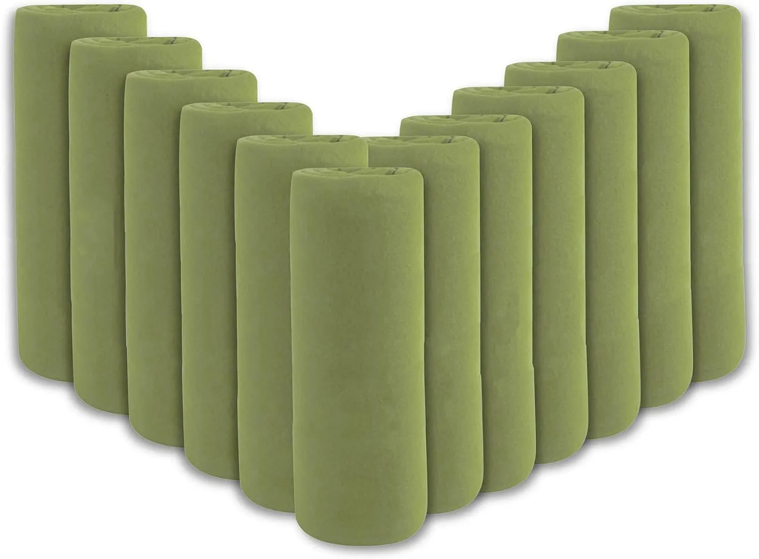 (24 Pack) Bulk Fleece Throw Blankets for Wedding Favors, Homeless Women, Men, Homes, Bed, Sofa, Couch, Office, Pet Blankets, Travel | Soft Warm Lightweight Throw Blankets in Bulk (Green)