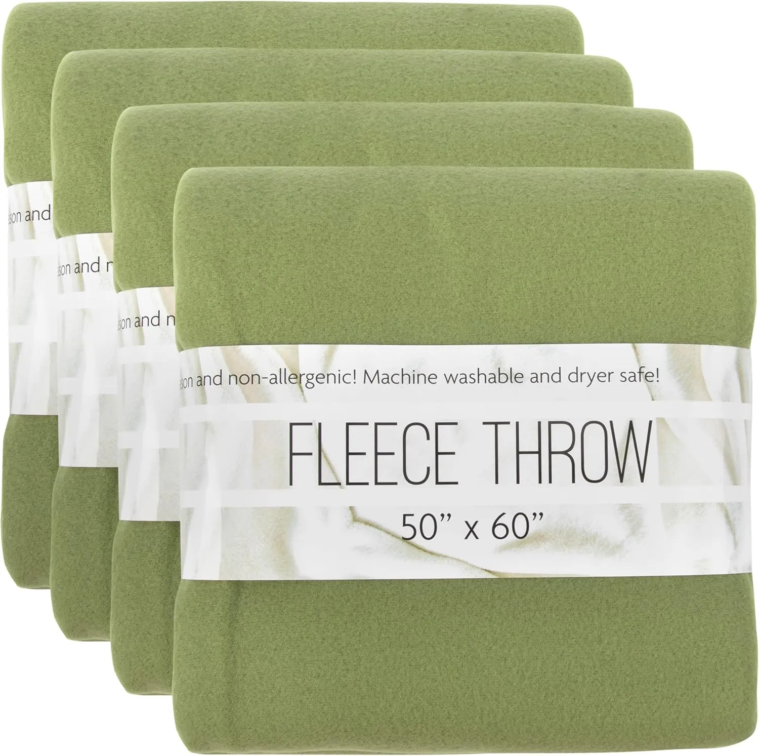 (24 Pack) Bulk Fleece Throw Blankets for Wedding Favors, Homeless Women, Men, Homes, Bed, Sofa, Couch, Office, Pet Blankets, Travel | Soft Warm Lightweight Throw Blankets in Bulk (Green)