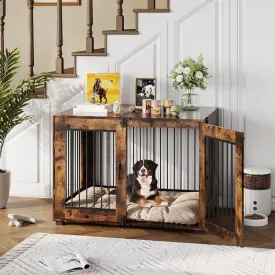 31.5" L Dog Crate Furniture, Stylish Dog Cage for Indoor Use, End Table Wooden Dog Kennel for Medium Dogs, Decorative Pet House, Functional and Chic Dog Kennel Furniture