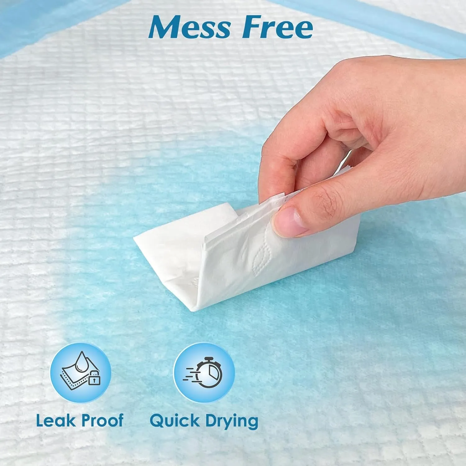 50 Count 36” X 36” Super Absorbency Disposable Underpads, Leakproof Quick Drying Disposable Pads for Baby, Puppy & Adults, Bed Pads Disposable Adults, Incontinence Pads, Dog Pee Pads