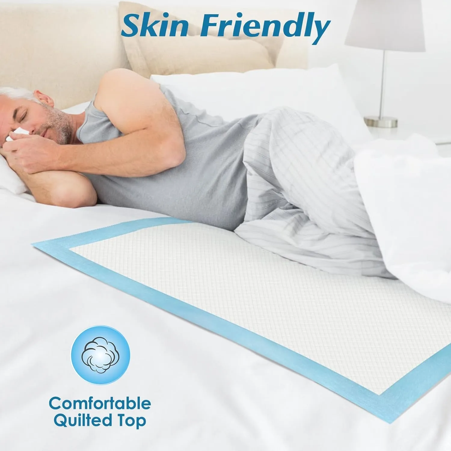 50 Count 36” X 36” Super Absorbency Disposable Underpads, Leakproof Quick Drying Disposable Pads for Baby, Puppy & Adults, Bed Pads Disposable Adults, Incontinence Pads, Dog Pee Pads