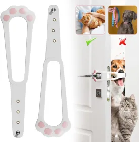 Adjustable Cat Door Holder Latch, Stronger Flex Door Stopper Alternative Installs Fast Flex Latch Strap, 4 Function Holes, One Piece No Measuring Extra Easy