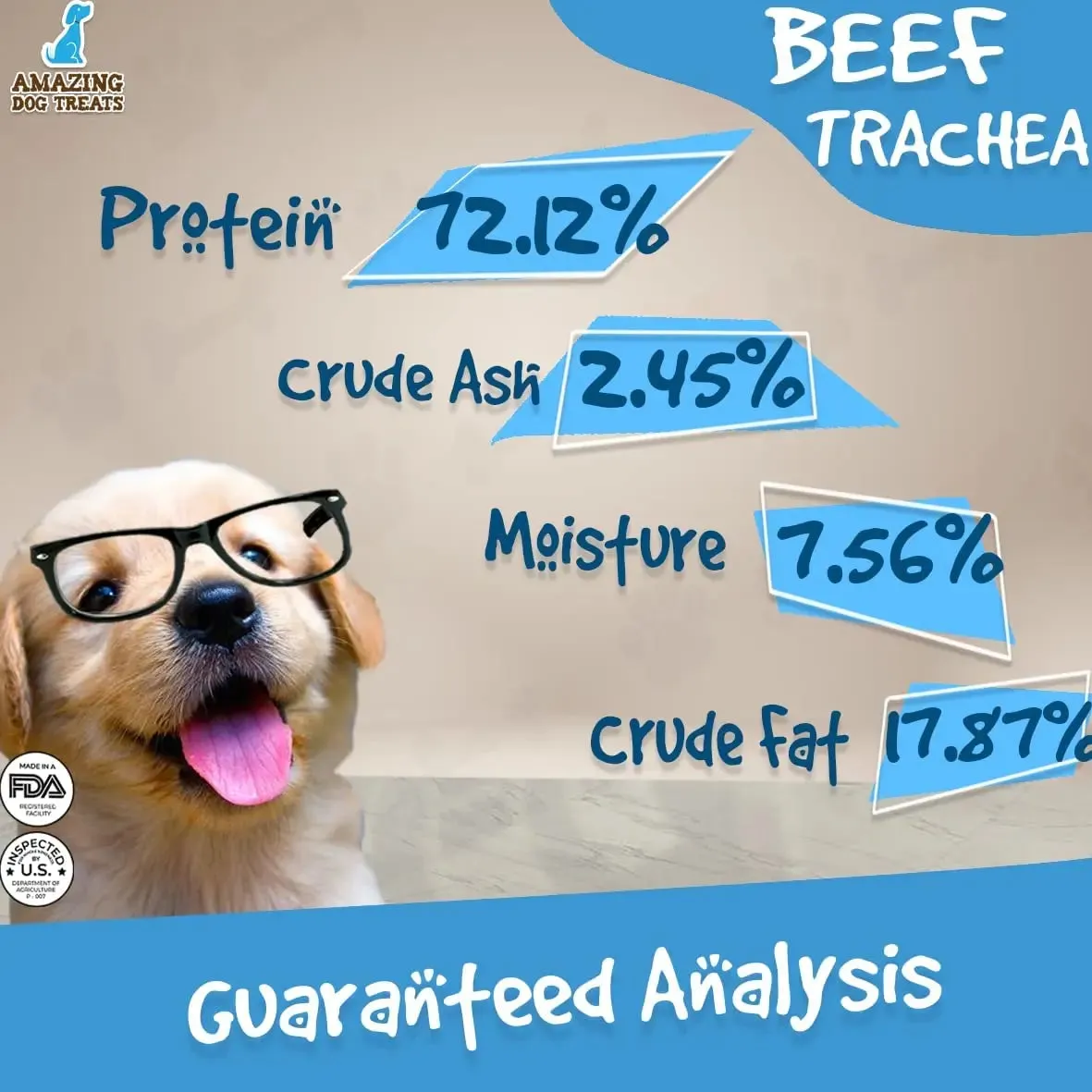 Amazing Dog Treats - 3-4" Beef Trachea Chews