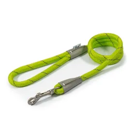 Ancol Viva Dog Rope Lead Snap Hook Reflective Lime 2 Sizes