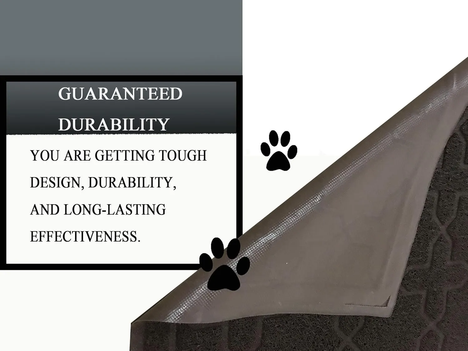 Cat Litter Mat, XL Size 47"X36" Litter Mat, Durable Trapping Rug, Non-Slip and Waterproof, Easy to Clean,Traps Litter from Litter Box(Extra Large Gray Khaki)