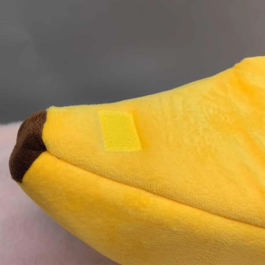 Cute Banana Shape Cat Bed, Banana Bed for Indoor Cats, Banana Shape Pet Bed House, Banana Boat Bed for Cats Small Dogs, Self-Warming Winter House Bed Mat Pet Supplies for Puppy Kitten