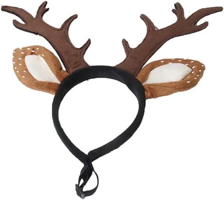 Dog and Cat Reindeer Antlers Xmas Hat Pet Headbands Christmas Accessories Holiday Costume