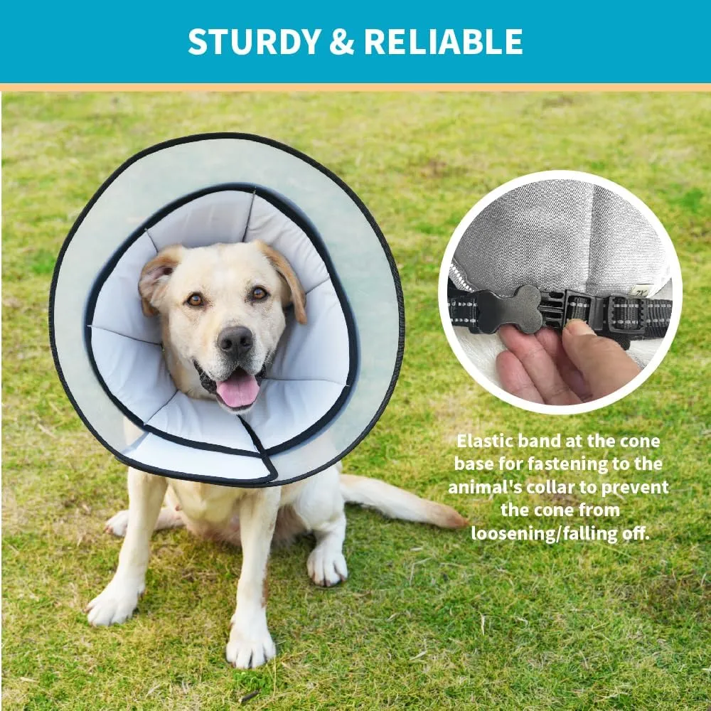 Dog Cone Collar, Pet Cone for Dogs to Stop Licking, Comfy Dog Cones for Large Medium SmallDogs, Soft Cones for Dogs After Surgery, Coneof Shame for DogsHead Neck Elizabethan Collar