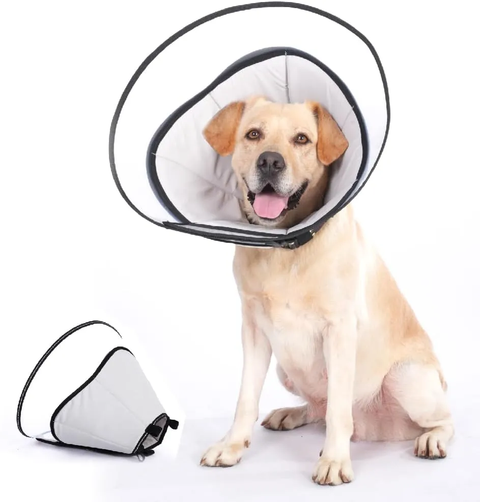 Dog Cone Collar, Pet Cone for Dogs to Stop Licking, Comfy Dog Cones for Large Medium SmallDogs, Soft Cones for Dogs After Surgery, Coneof Shame for DogsHead Neck Elizabethan Collar