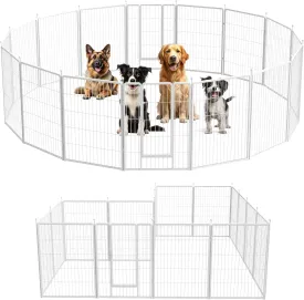Dog Playpen 40 Inch 16 Panels, Ideal Dog Fence for Small/Medium/Large Dogs Indoor & Outdoor Bliss, Perfect Dog Pen for Camping, Yard, RV, Garden Fence, White