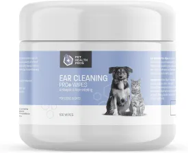 Ear Cleaning Pro  Wipes - Dog Ear Cleaner Dog Ear Wipes - Advanced Antiseptic Cat Ear Wipes for Dogs - Non-Irritating Cat & Dog Ear Cleaner Wipes - Clean, Dry & Acidify Ear - 100 ct