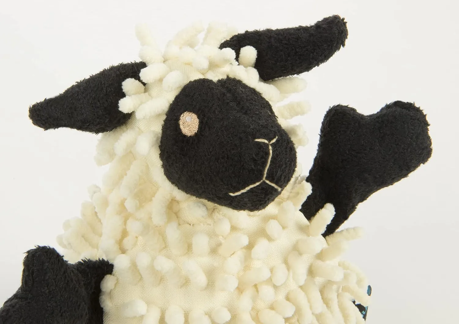 goDog Fuzzy Wuzzy Lamb Squeaky Plush Dog Toy, Chew Guard Technology - Assorted, Small