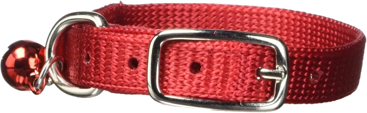 Hamilton Safety Cat Collar with Bell, Red, 3/8" Wide x 10" Long