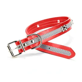 Heritage Faux Leather Collar - Red