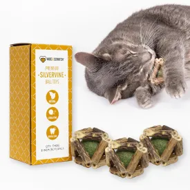 Hide & Scratch 3 Pack of Premium Silvervine and Catnip Rattle Ball Toys - All Natural, Hand-Woven Cat Chew Toys for Indoor Cats to Stimulate Play and Promote Dental Health