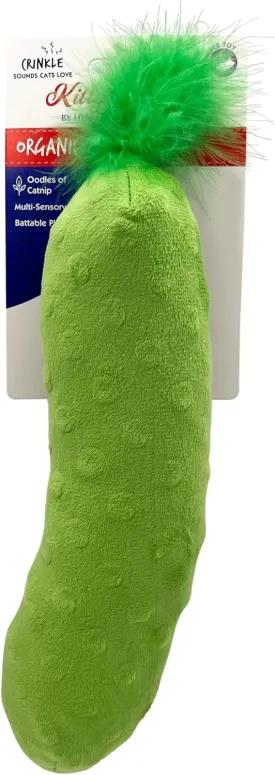 Huxley & Kent Kicker Cat Toy - Pickle - Large Strong Catnip Filled Crinkle Cat Toy - Plush and Burlap Toy Promotes Natural Hunting Instinct - Kittybelles