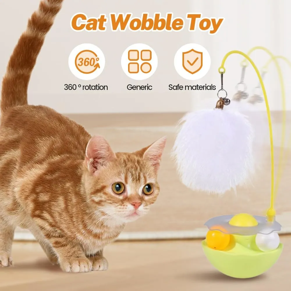 Interactive Cat Feather Toys, 2025 New Automatic Interactive Cat Toys for Indoor Cats Exercise Feather Toy for All Breeds (Pink)