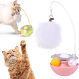 Interactive Cat Feather Toys, 2025 New Automatic Interactive Cat Toys for Indoor Cats Exercise Feather Toy for All Breeds (Pink)