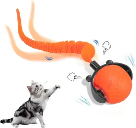 Interactive Cat Toys Ball for Indoor Cats, Automatic Rolling Cat Ball with Motion Activate,Cat Stimulation Toys for Bored,Fun Pet Ball for Cats & Dogs, Enrichment and Exercise Toy(Orange)