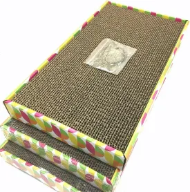 Irispets cat scratcher cardboard, cat wide scratching pad, cat scratcher toys, Catnip Included, 3 pack scratcher cardboard