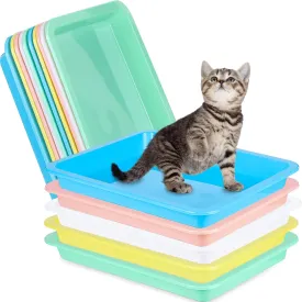 Lallisa 10 Pcs Small Litter Box for Kittens Bunny Supplies Plastic Low Entry Small Cat Litter Box Waterproof Travel Toilet Bunny Supplies(Classic Color)