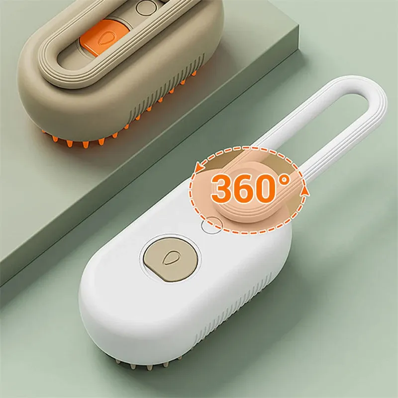 Luxury Cat Grooming Steam Brush 3-in-1 Spa Experience