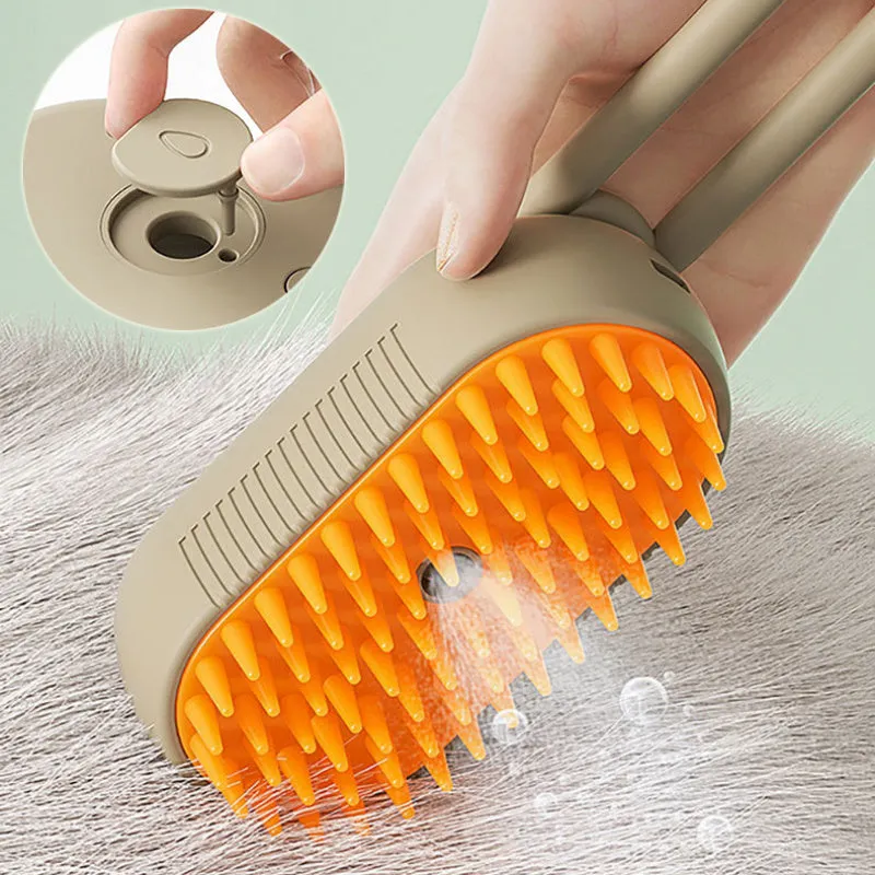 Luxury Cat Grooming Steam Brush 3-in-1 Spa Experience