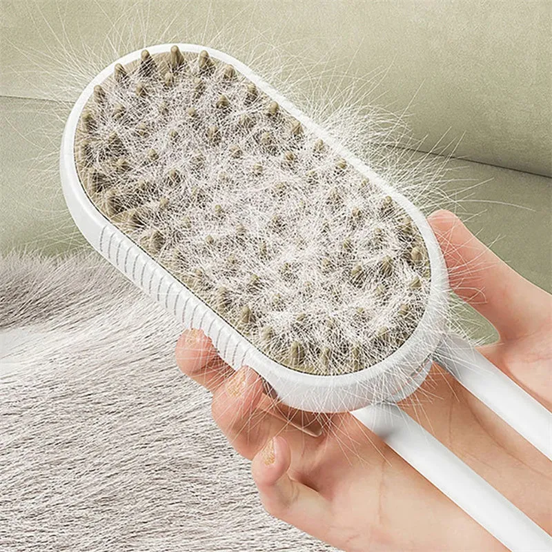 Luxury Cat Grooming Steam Brush 3-in-1 Spa Experience