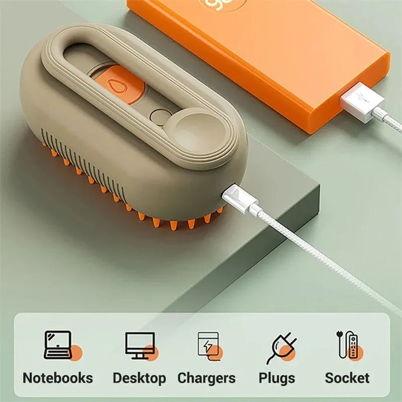 Luxury Cat Grooming Steam Brush 3-in-1 Spa Experience