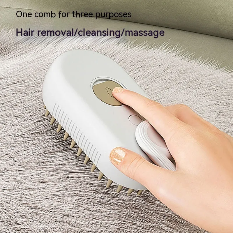 Luxury Cat Grooming Steam Brush 3-in-1 Spa Experience