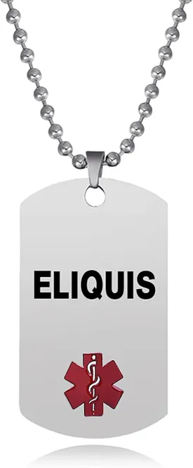 Men's Red Medical Alert Necklaces for Women Emergency First Aid Health Alert Engraved Dog Tag Pendant Necklace Stainless Steel Jewelry