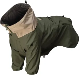 Midnight Forest Dog Jacket - Water-Resistant & Adjustable | Large Dog Raincoat with Packable Hood