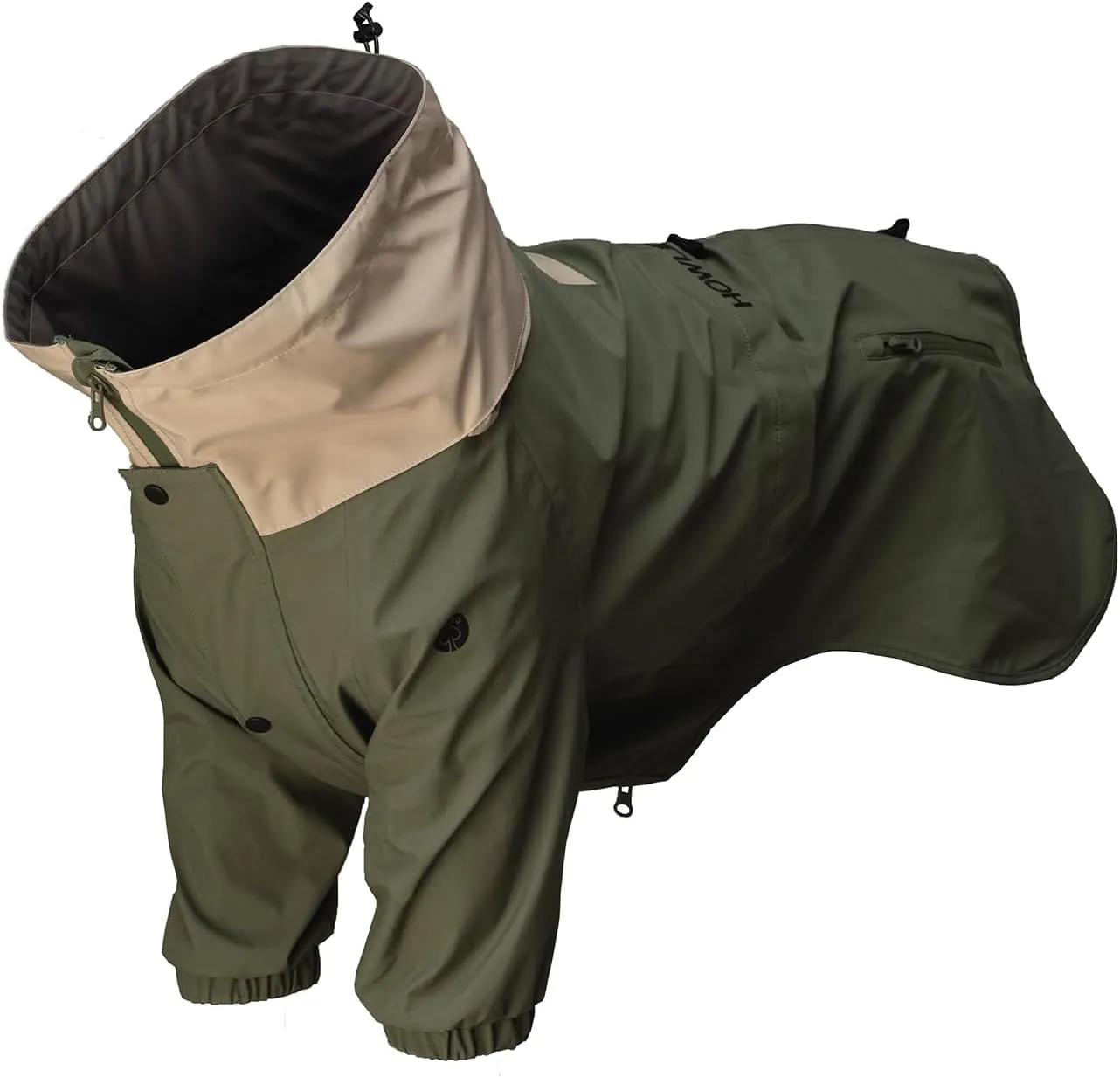 Midnight Forest Dog Jacket - Water-Resistant & Adjustable | Large Dog Raincoat with Packable Hood