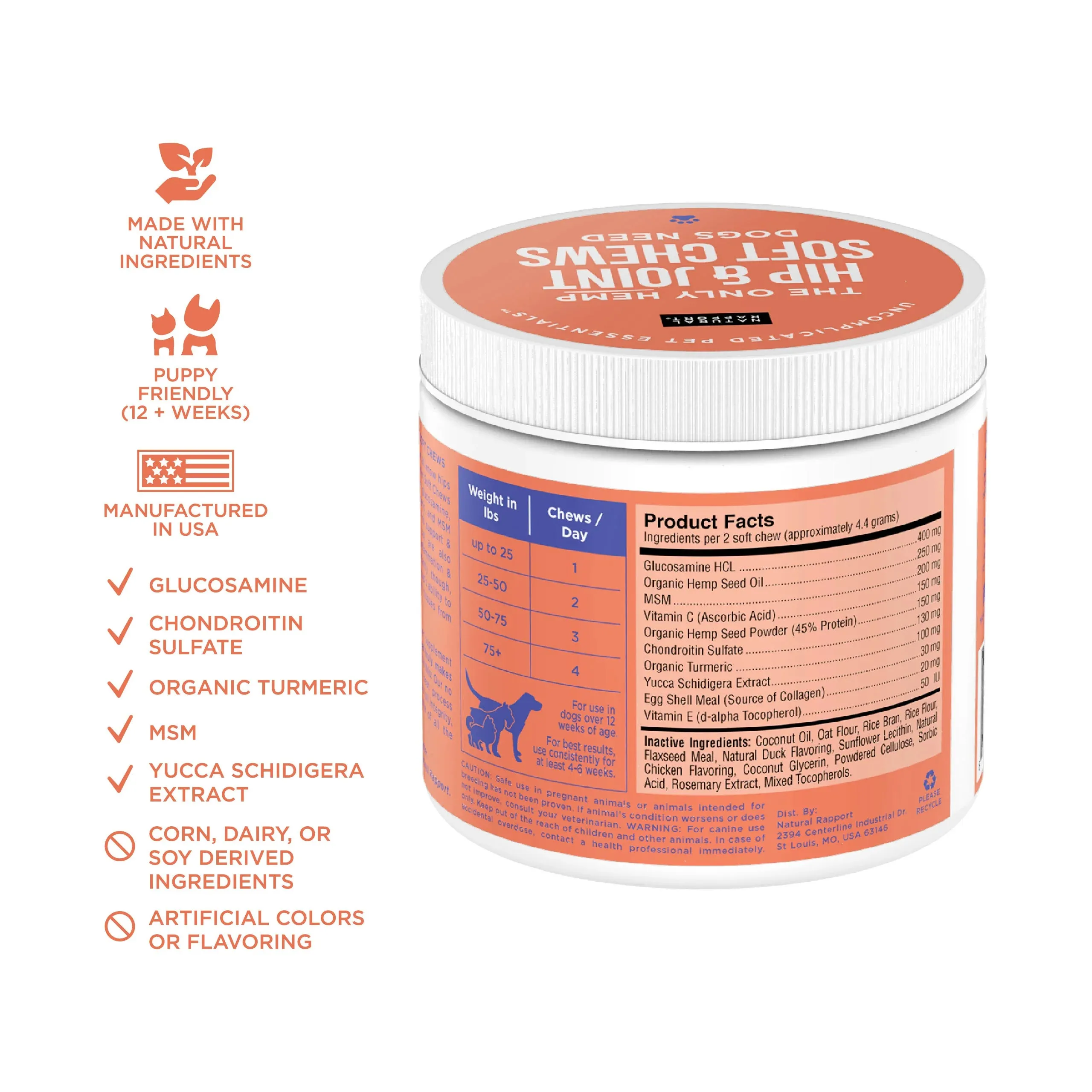 Natural Rapport The Only Hip & Joint Soft Chew Dog Supplement