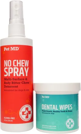 Pet MD No Chew Spray & Dental Wipes