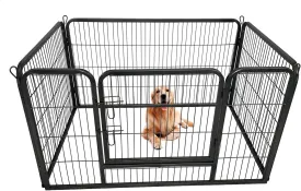 Pet Playpen, Dog Playpen Outdoor, Dog Fence Playpen with 24" Height Metal Panels, Indoor&Outdoor Dog Playpen for Small/Medium/Large Dogs, Heavy Duty Metal Animal Barrier Fence for Yard/RV/Camping