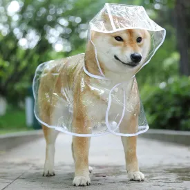 Pet Raincoat, Transparent Dog Cat Raincoat with Hood, Minimalistic Dog Rainwear Pet Rain Gear for Small Dogs A M