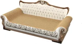 Scratching Sofa, Couch Shaped Thick Scratching Cardboard, Lounge Bed for Indoor Rest&Play, Sofa Scratcher Pad (Silver, 27.6" L X 12.4" W X 11.8" H)