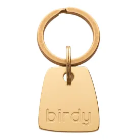SOLID BRASS PET TAG - Modern, Minimal Pet IDs. Durable, Lifetime tags with deep cut text. Includes space for two phone numbers. (Bell)