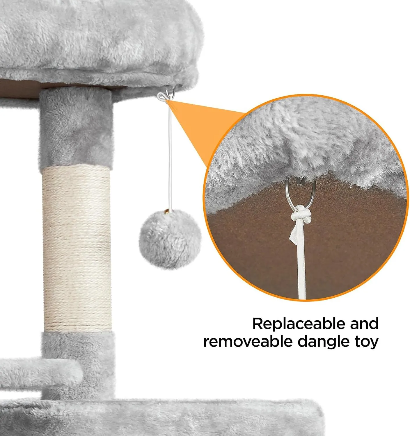 Topeakmart 63in Cat Tree, Large Cat Tower Furniture with Cat Condo, Padded Platform & Sisal-Covered Scratching Post, Stable Cat Tower Pet Play House