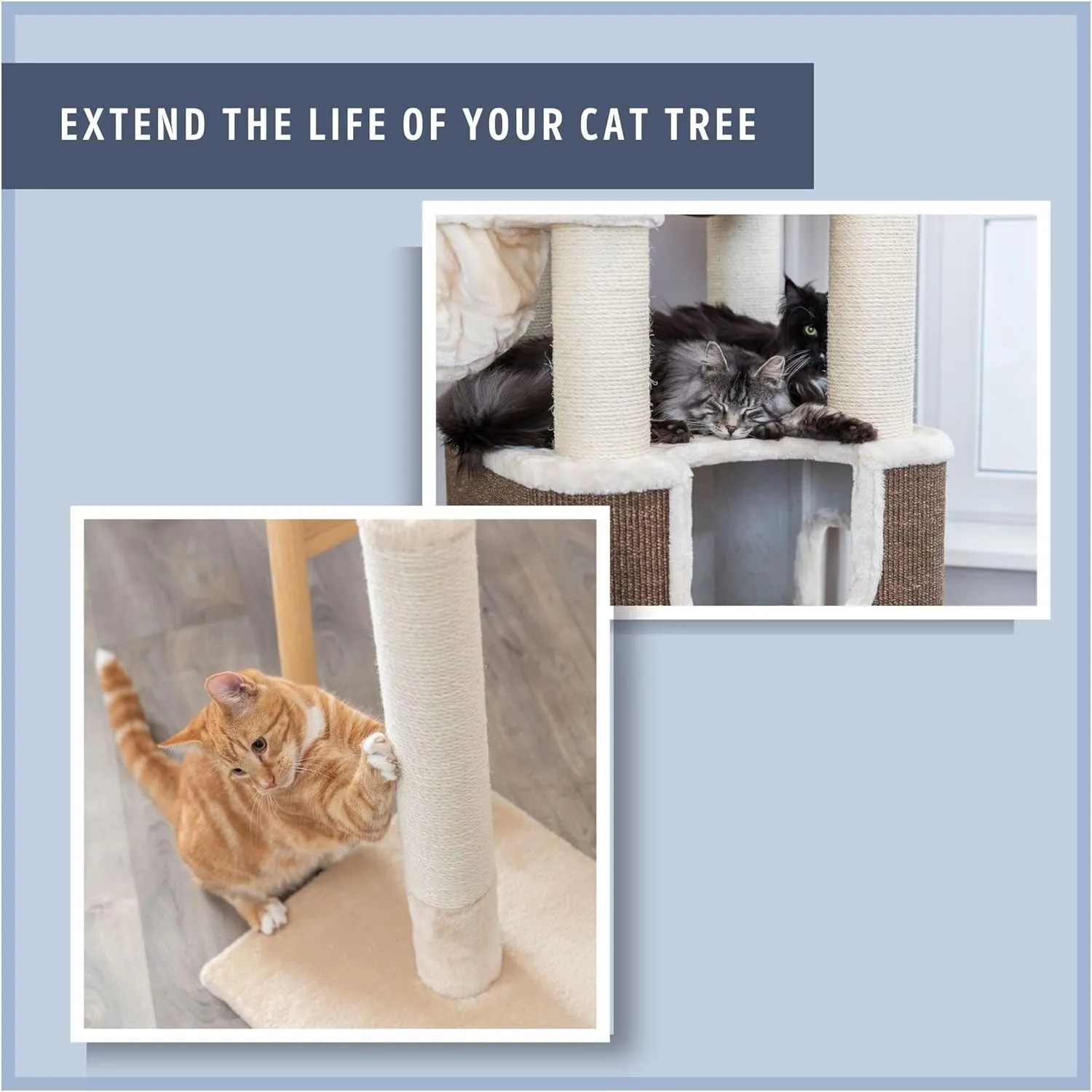 TRIXIE Replacement Sisal Post for Scratching Posts, Cat Trees and Cat Towers, 3.5 in x 15.7 in (9 x 40 cm)