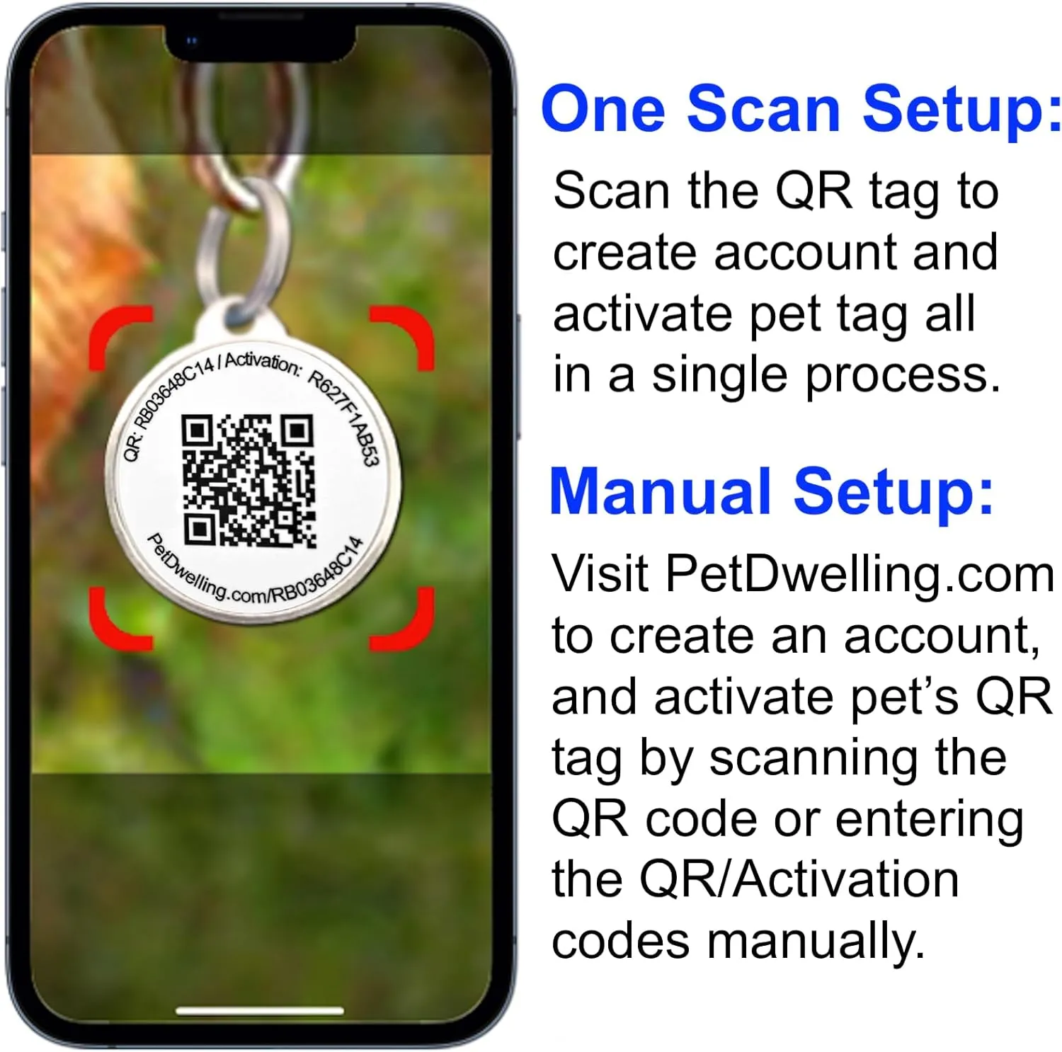 Ultra Lightweight Pet ID Tag for Small Dogs & Cats  Online Pet Profile, Instant Profile Access, & Scan Location Alerts (Bone Pink)