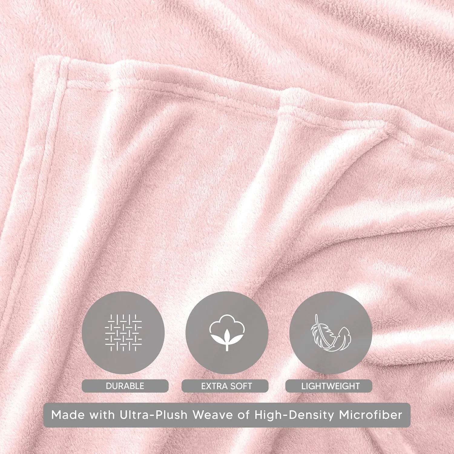 Utopia Bedding Pink Fleece Blanket Throw Size Lightweight Fuzzy Soft Anti-Static Microfiber Bed Blanket (60x50 Inch)