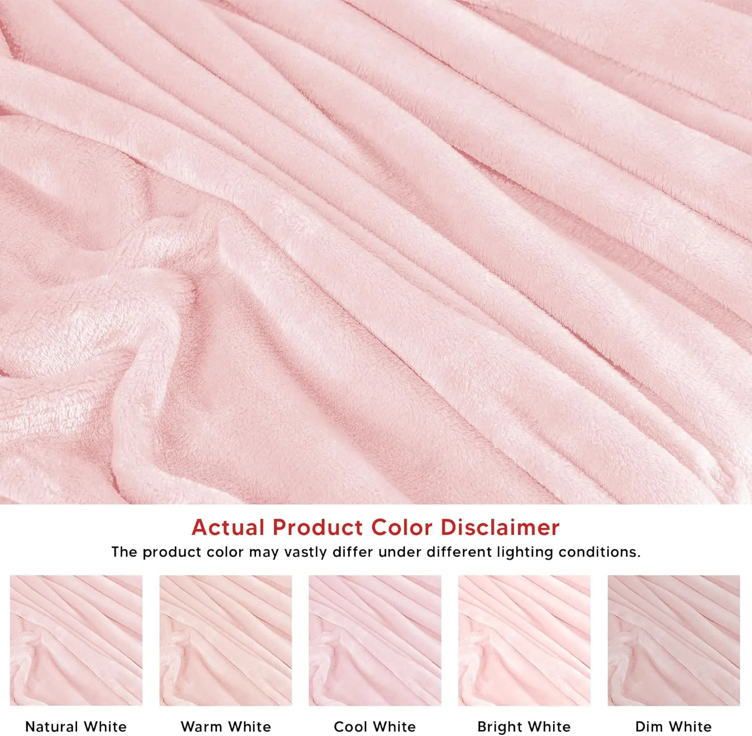 Utopia Bedding Pink Fleece Blanket Throw Size Lightweight Fuzzy Soft Anti-Static Microfiber Bed Blanket (60x50 Inch)