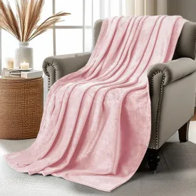 Utopia Bedding Pink Fleece Blanket Throw Size Lightweight Fuzzy Soft Anti-Static Microfiber Bed Blanket (60x50 Inch)