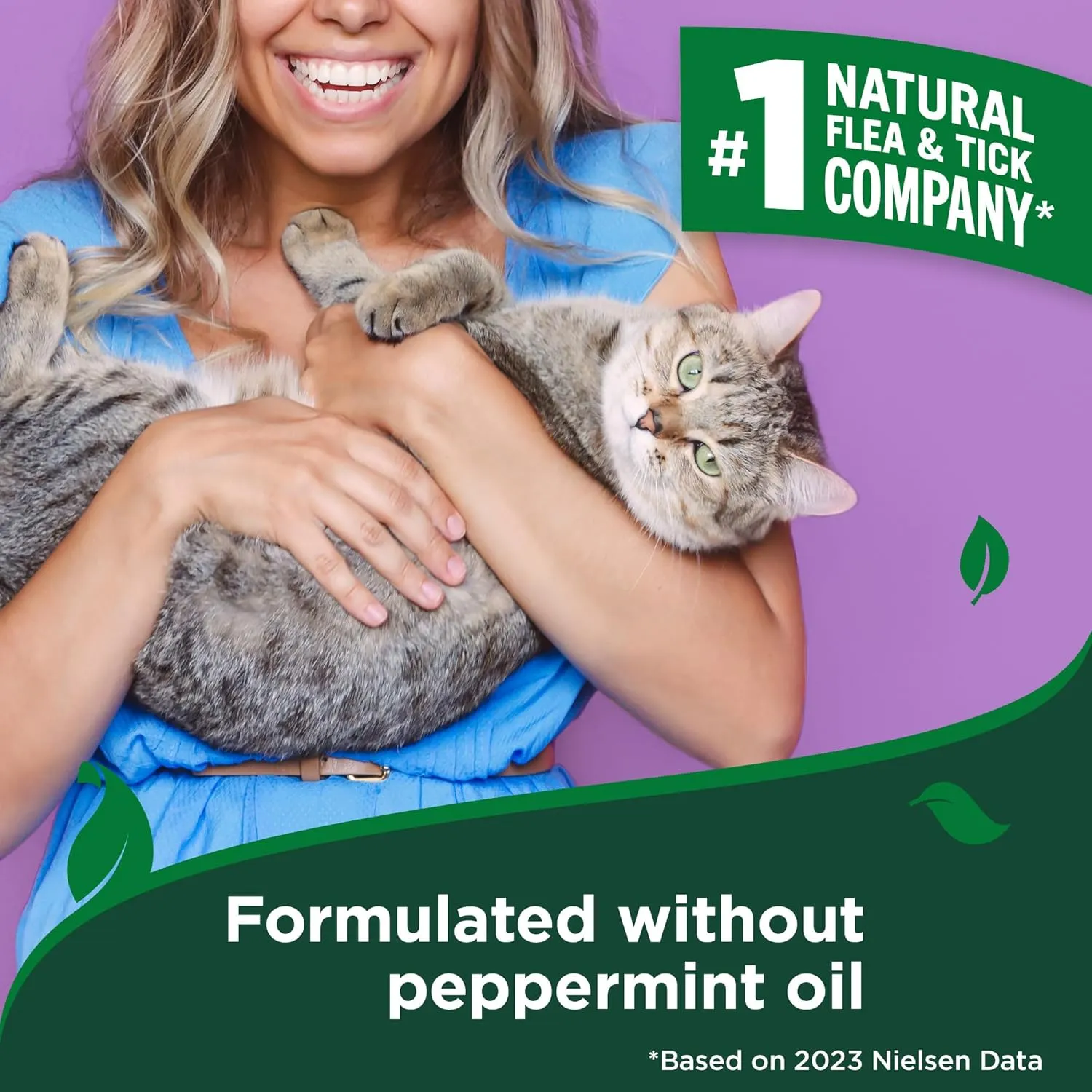 Vets Best Flea & Tick Home Spray for Cats  Plant-Based Flea and Tick Treatment with Cotton Spice Scent  Gentle Mist for Indoor Use  Made in USA Natural Cat Pest Control  32 oz