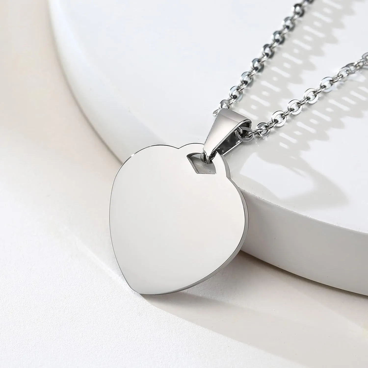 VNOX Personalized Engraving Stainless Steel Medical Alert ID Heart Pendant Necklace for Women Girls
