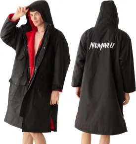 Warm Waterproof Swim Parka Adult, Oversized Hooded Changing Robe, Plush Fleece Winter Surf Poncho for Water Sports