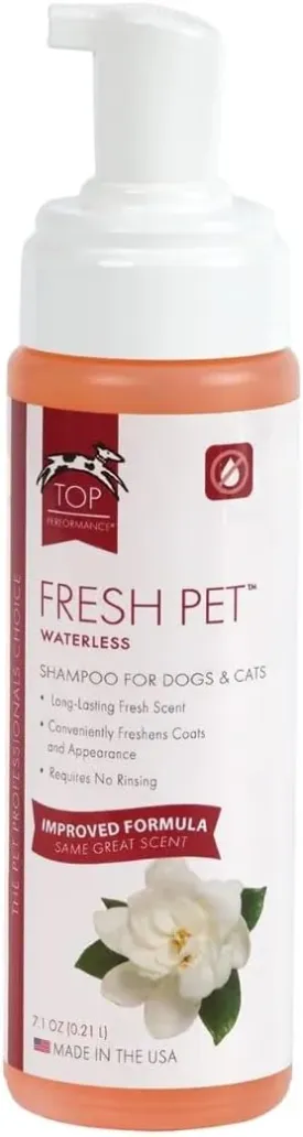 Waterless Shampoo for Dogs and Cats Travel Show Dog Mobile Groom Convenient Foam (7.1 oz Fresh Pet)